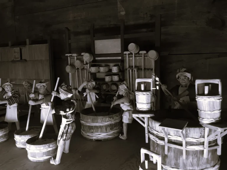 Vintage wooden puppet workshop display